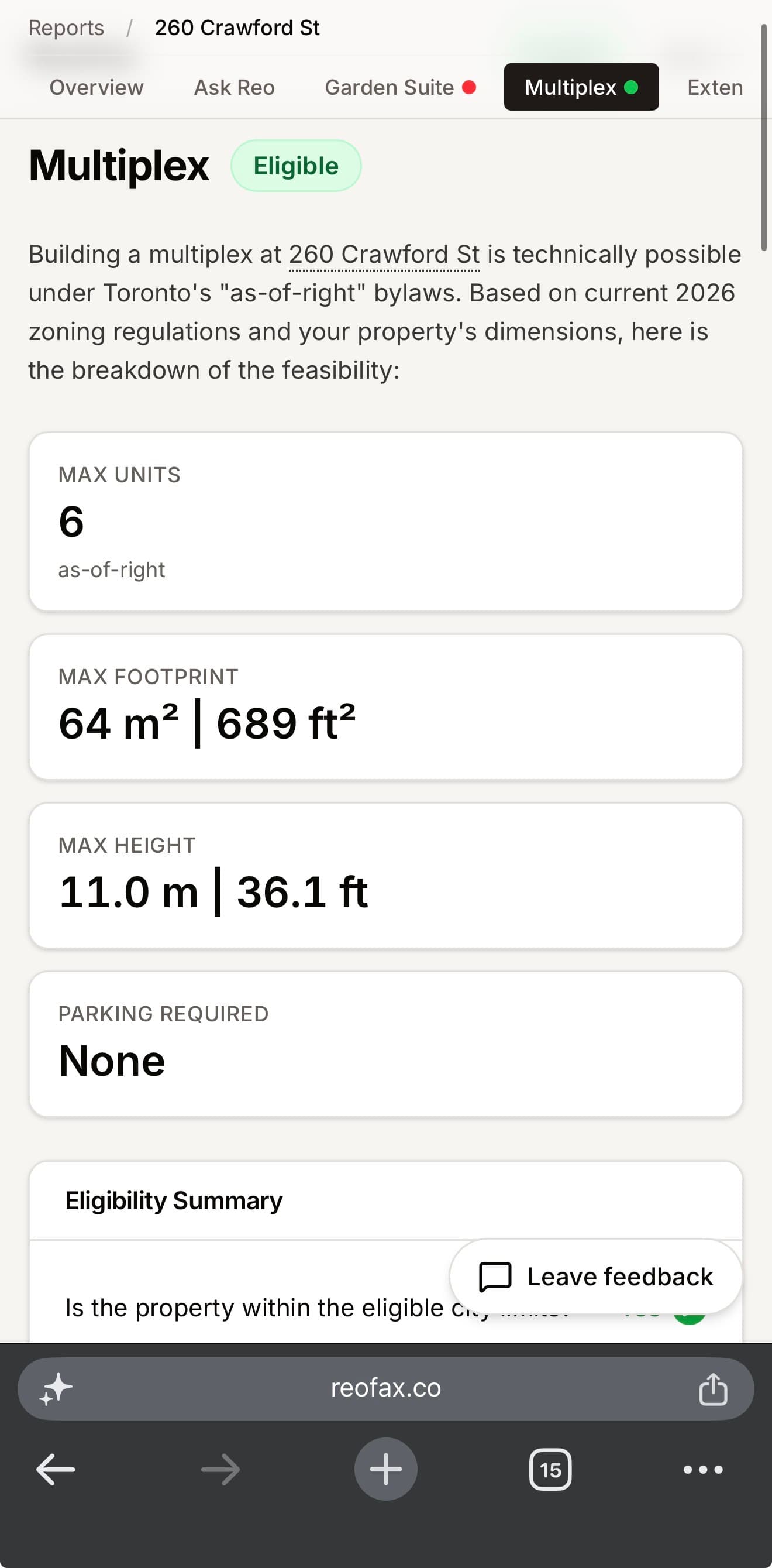 Max units, footprint and height at a glance